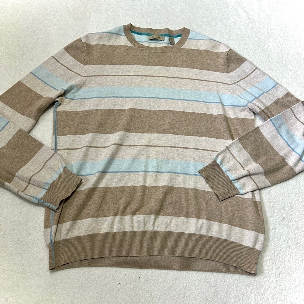 Ted Baker Pull-Over Striped Crewneck Sweater - Size 4/Large